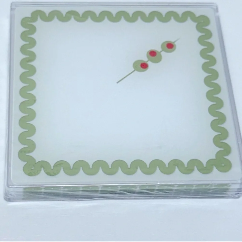 3 for $15 SALE New Target Bullseye set of 4 Coasters with Martini Olive design
